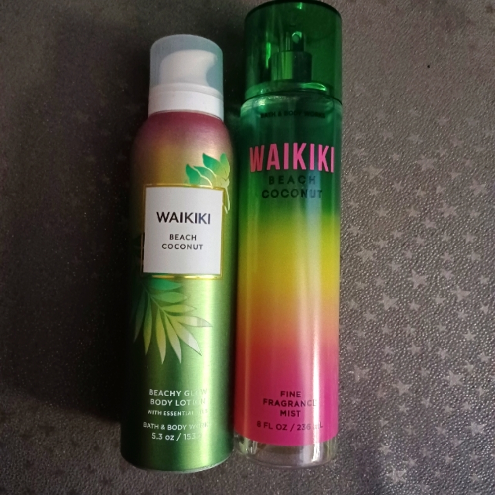 Bath & body works Waikiki body spray and beachy glow body lotion